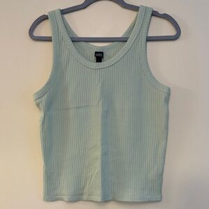 3 for 25! Wild Fable Mint Ribbed Cotton Cropped Tank Top, size Large